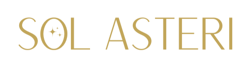 Gold 'SOL ASTERI' logo on a white background